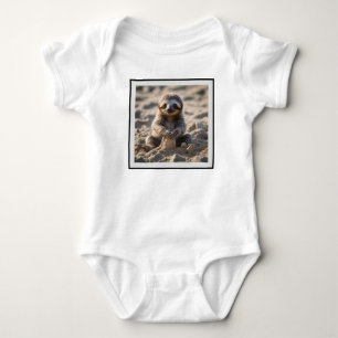 Baby Sloth Building Sand Castles, Bodysuit
