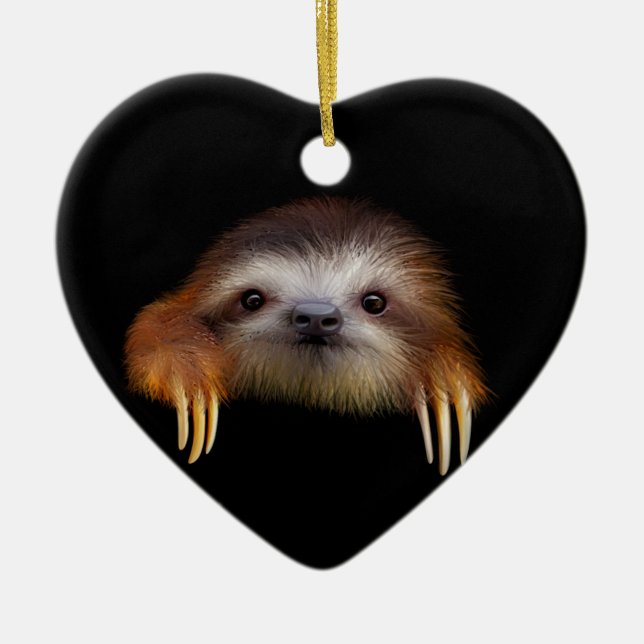 Baby Sloth Ceramic Tree Decoration (Front)