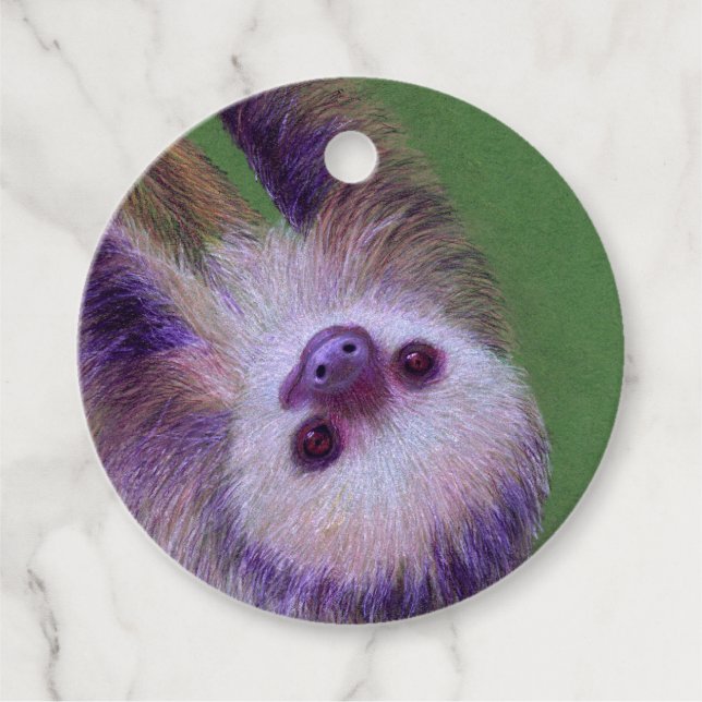 Baby Sloth Favour Tags (Front)