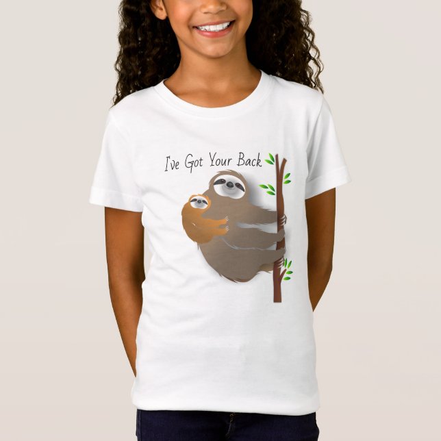 Baby Sloth on Mom Sloth's Back T-Shirt (Front)