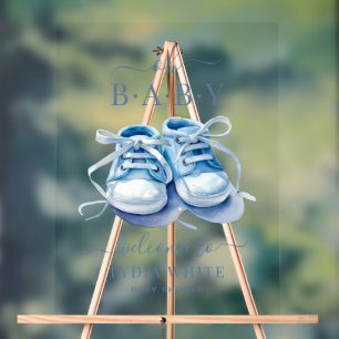 Baby Sneakers Baby Shower, Boy Baby Shower Acrylic Sign