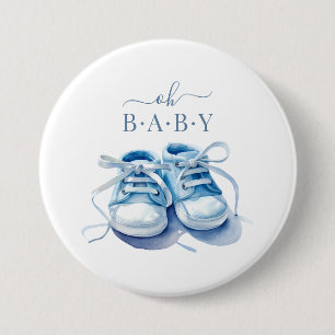 Baby Sneakers Baby Shower Minimalist Baby Boy 7.5 Cm Round Badge