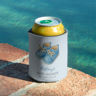 Baby Sneakers Sports Baby Shower  Can Cooler