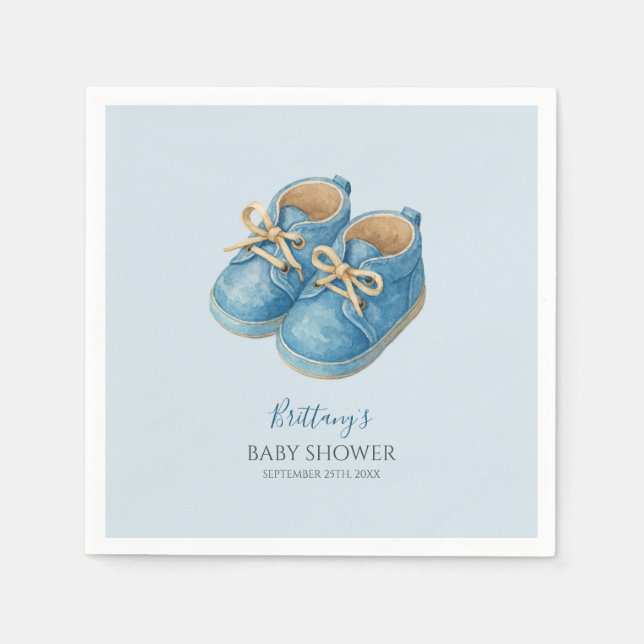 Baby Sneakers Sports Baby Shower  Napkin (Front)