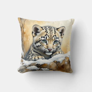 Baby Snow Leopard Cushion