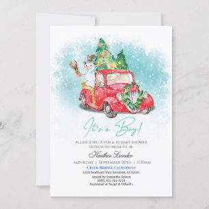 baby snowman baby shower invitation