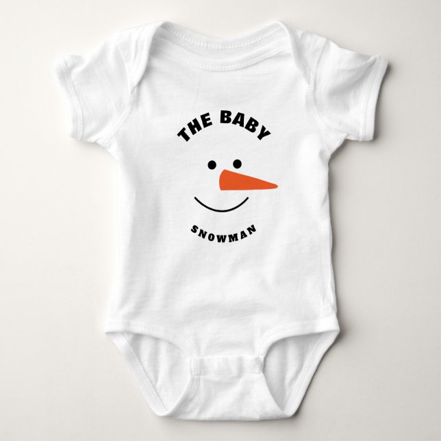 Baby Snowman Face Squad Matching Family Costume Bodysuit (Front)