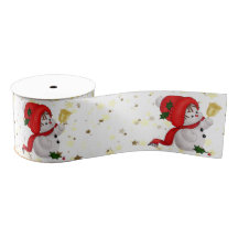 Baby Snowman With Bell Christmas Satin Ribbon