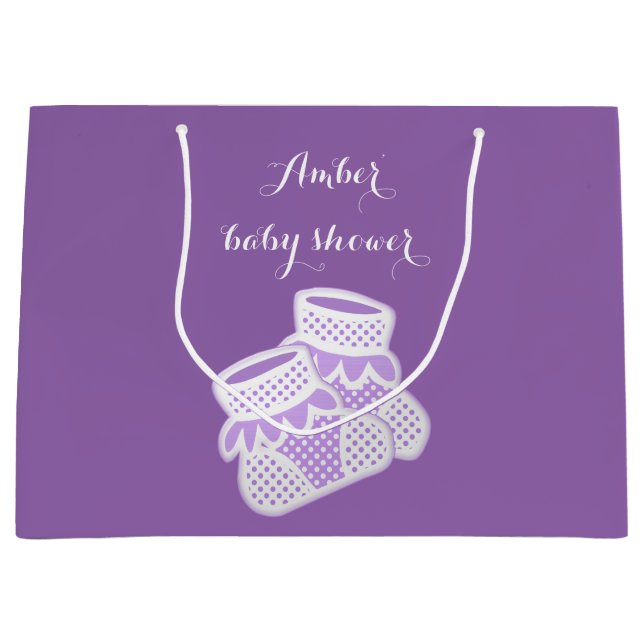 baby socks - purple large gift bag (Front)