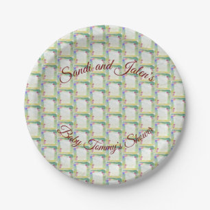 Baby Soft Daisies and Balloons Watercolor Paper Plate