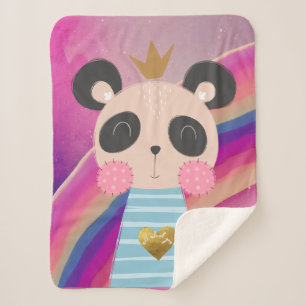 Baby Soft Sherpa Fleece Blanket: King Panda Design Blanket