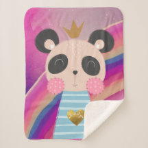 Baby Soft Sherpa Fleece Blanket: King Panda Design