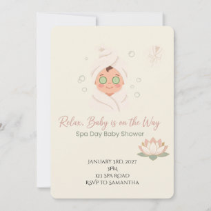 Baby Spa Day   Baby Shower Invitation