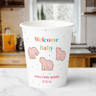 Baby Sprinkle Animal Cookies Girl Baby Shower Paper Cups