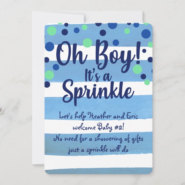 Baby Sprinkle - Baby Boy invite (Front)