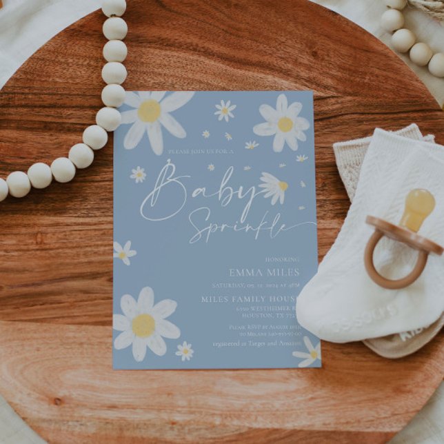 Baby Sprinkle, Baby Shower invitation Daisy Blue (Creator Uploaded)