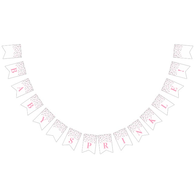 Baby Sprinkle Banner Pink Silver Confetti (All)