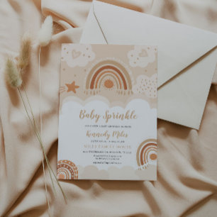 Baby Sprinkle, Boho Rainbow Baby Shower Invitation