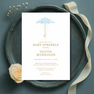 Baby Sprinkle Boy Blue Baby Shower Invitation