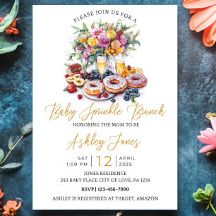 Baby Sprinkle Brunch Custom Baby Shower Invitation