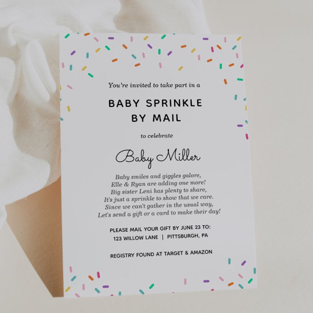 Baby Sprinkle by Mail Invitation (Creator Uploaded)