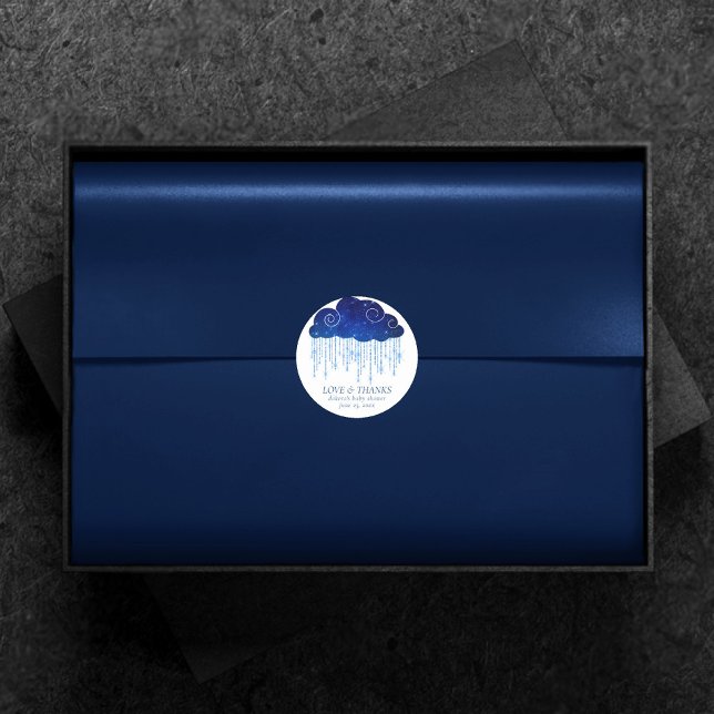 Baby Sprinkle Classic Blue | Cool Shower Thank You Round Sticker (Creator Uploaded)