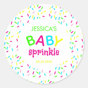 Baby Sprinkle Colorful Rainbow Sprinkles Shower   Classic Round Sticker