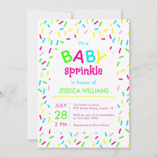Baby Sprinkle Colorful Rainbow Sprinkles Shower Invitation