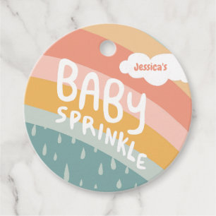 BABY SPRINKLE Cute Clouds Rainbow THANK YOU Custom Favour Tags
