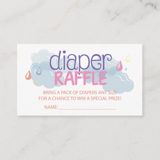 Baby Sprinkle Diaper Raffle Ticket Enclosure Card (Front)