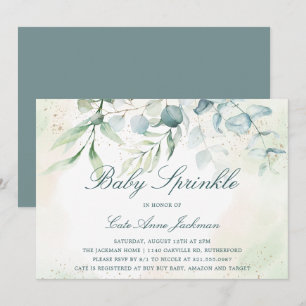Baby Sprinkle Gender Neutral Eucalyptus Greenery Invitation