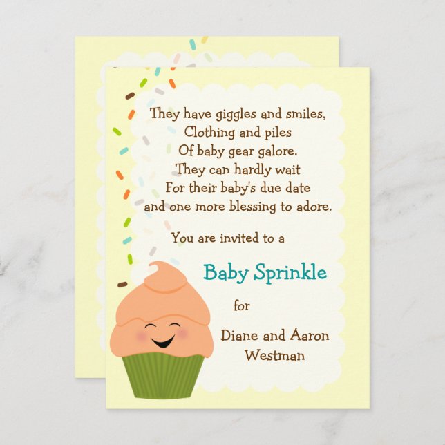 Baby Sprinkle Gender Neutral Invitation (Front/Back)