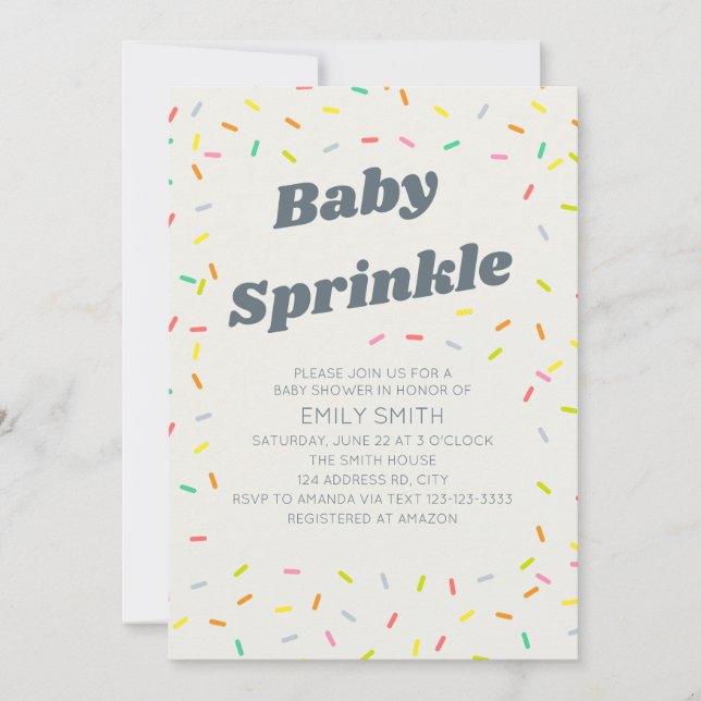 Baby Sprinkle  Invitation (Front)