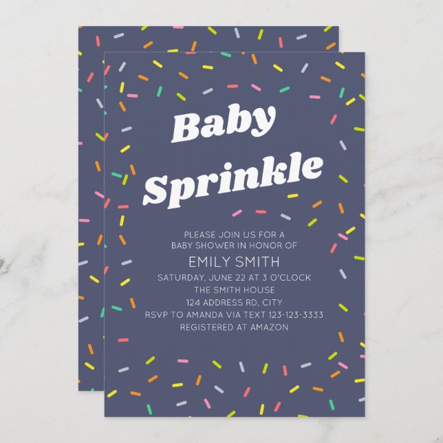 Baby Sprinkle  Invitation (Front/Back)