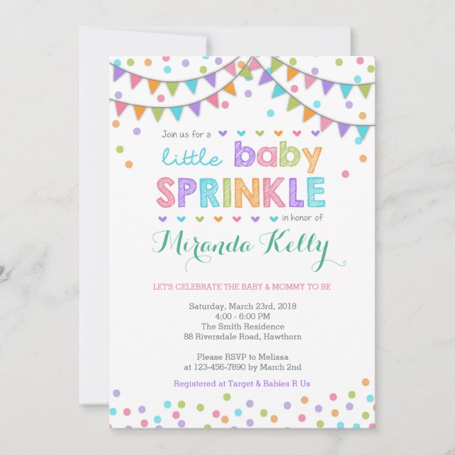 Baby Sprinkle Invitation / Baby Sprinkle Invite (Front)