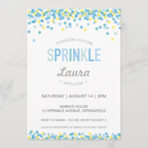 Baby Sprinkle Invitation, Blue and Green Invitation