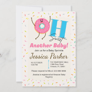 Baby Sprinkle Invitation   Customisable Doughnut C