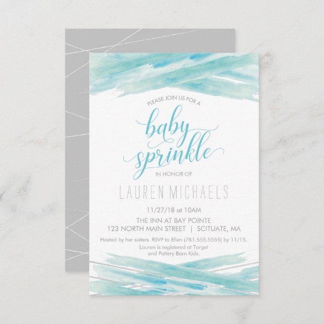 Baby Sprinkle Invitation - Customise Invite, Baby (Front/Back)