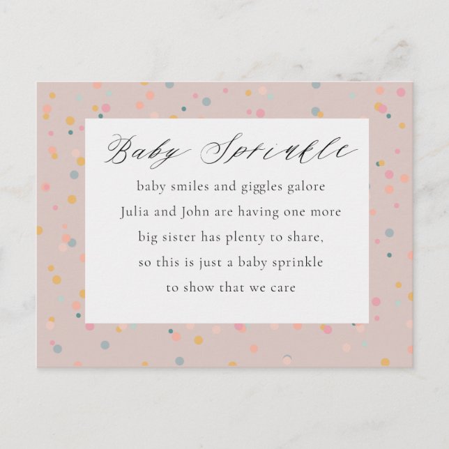 Baby Sprinkle Invitation Post Card (Front)