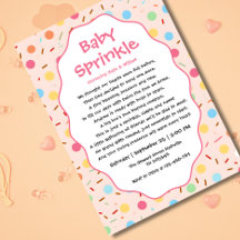 Baby Sprinkle invitation wording for girl
