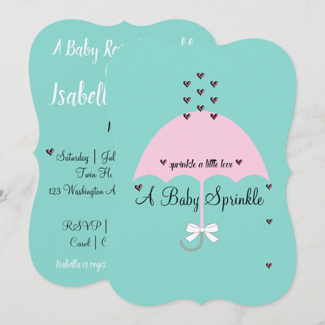 Baby Sprinkle Little Love Shower Baby Reveal Party Invitation (Front/Back)