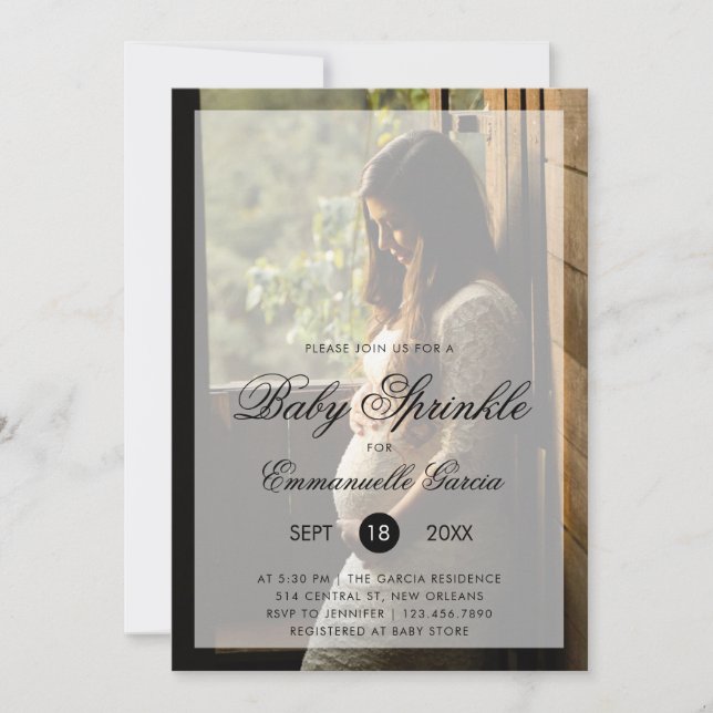 Baby Sprinkle Modern Photo Gender Neutral Invitation (Front)