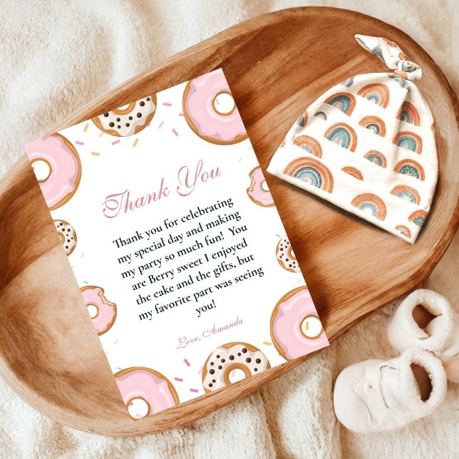 Baby Sprinkle Pink Baby Shower Thank you Card (Creator Uploaded)