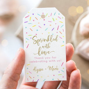 Baby Sprinkle Pink Gold Thank You Gift Tags