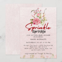Baby Sprinkle Pink Tea Party Watercolor