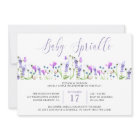 Baby Sprinkle Pretty Purple Wildflower Invitation
