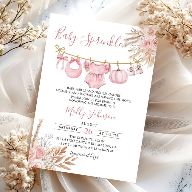 Baby Sprinkle Pumpkin Fall Baby Shower Invitation (Creator Uploaded)