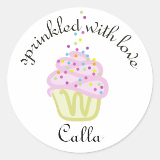Baby Sprinkle Shower Cupcake Stickers, Large Classic Round Sticker