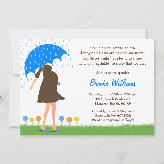Baby Sprinkle Shower Invitation for Baby Boy (Front)