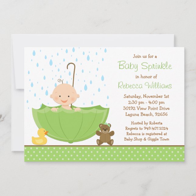 Baby Sprinkle Shower Invitation Gender Neutral (Front)
